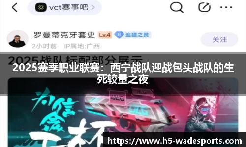 2025赛季职业联赛：西宁战队迎战包头战队的生死较量之夜